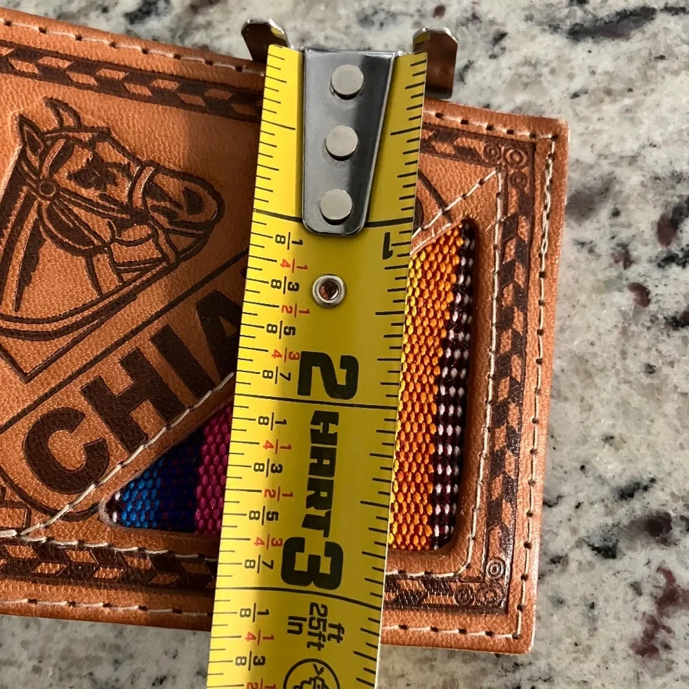 Like New Leather Wallet Handcrafted Horse w/Word 